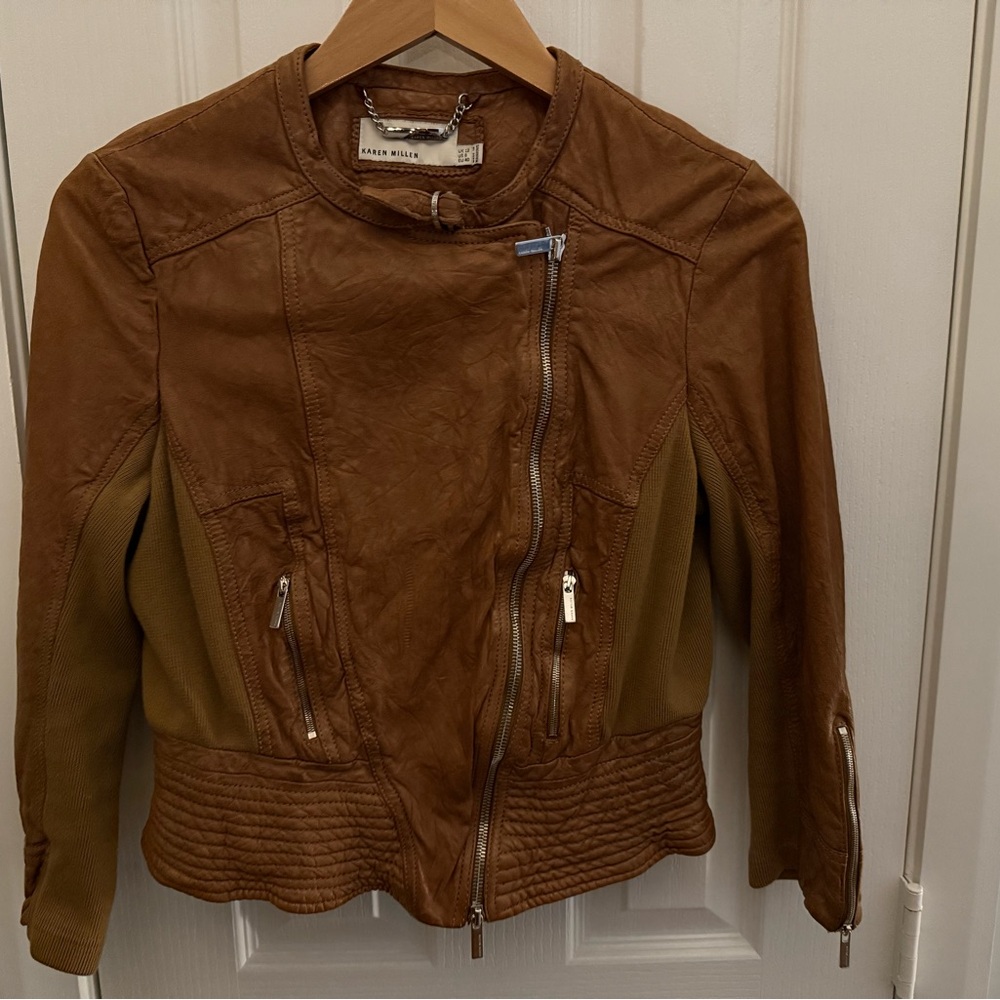 Karen Millen Brown Leather Jacket